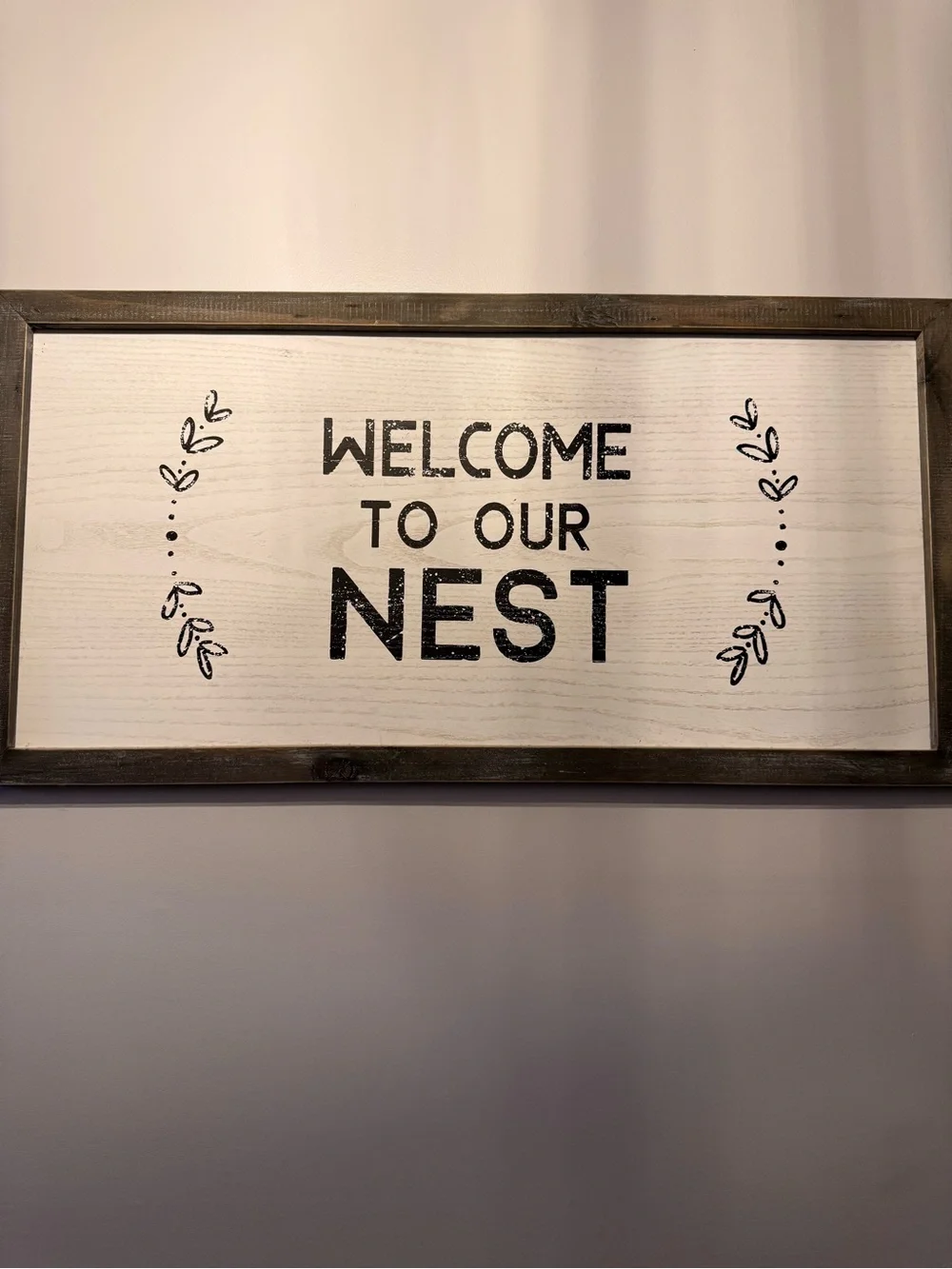 Welcome to Our Nest Wall Sign - Black & White